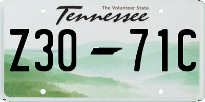 TN license plate Z3071C