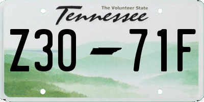 TN license plate Z3071F