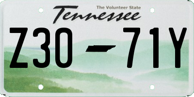 TN license plate Z3071Y