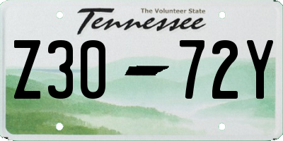 TN license plate Z3072Y