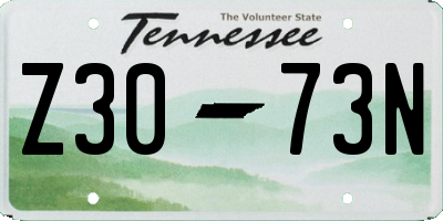 TN license plate Z3073N