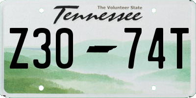 TN license plate Z3074T