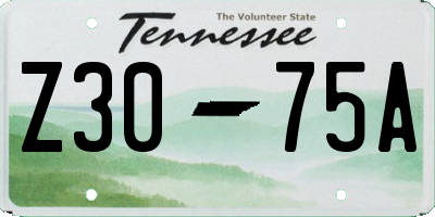 TN license plate Z3075A