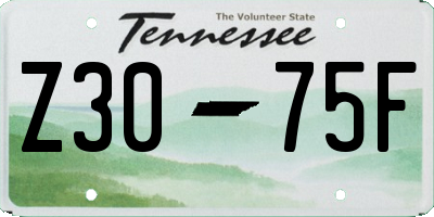 TN license plate Z3075F