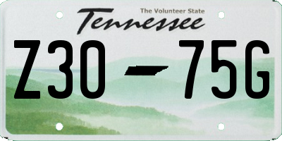 TN license plate Z3075G