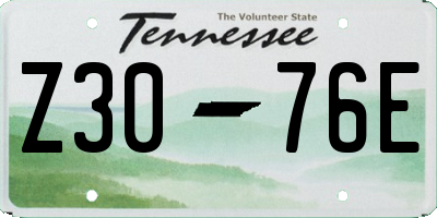 TN license plate Z3076E