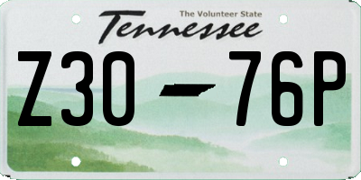 TN license plate Z3076P