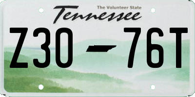 TN license plate Z3076T