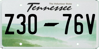 TN license plate Z3076V