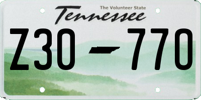 TN license plate Z3077O