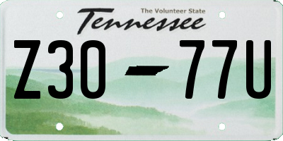 TN license plate Z3077U