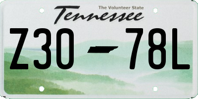 TN license plate Z3078L