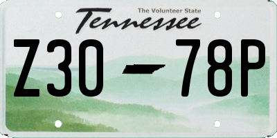 TN license plate Z3078P