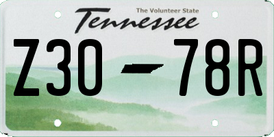 TN license plate Z3078R
