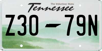 TN license plate Z3079N