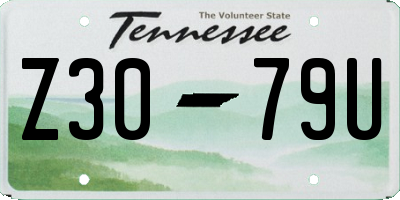 TN license plate Z3079U