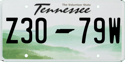 TN license plate Z3079W