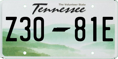TN license plate Z3081E