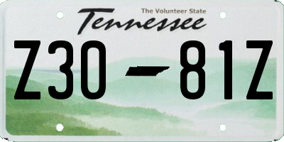 TN license plate Z3081Z