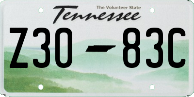 TN license plate Z3083C