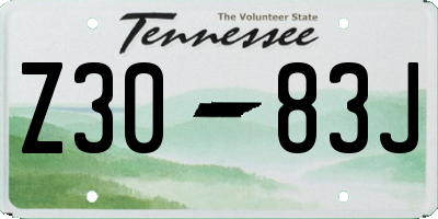 TN license plate Z3083J
