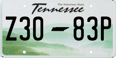 TN license plate Z3083P