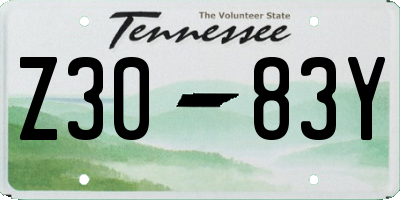 TN license plate Z3083Y