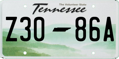 TN license plate Z3086A