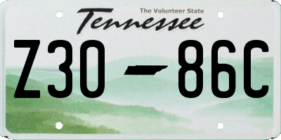 TN license plate Z3086C