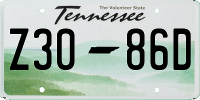 TN license plate Z3086D