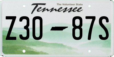 TN license plate Z3087S