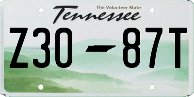 TN license plate Z3087T