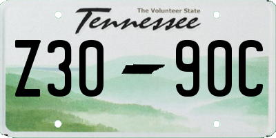 TN license plate Z3090C