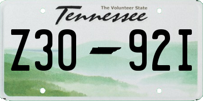 TN license plate Z3092I