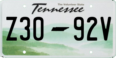 TN license plate Z3092V
