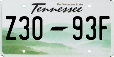 TN license plate Z3093F