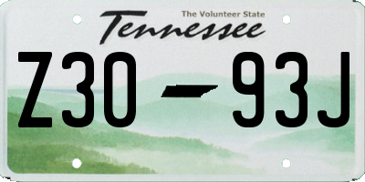 TN license plate Z3093J