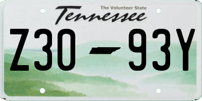 TN license plate Z3093Y