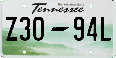 TN license plate Z3094L
