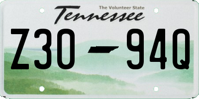 TN license plate Z3094Q
