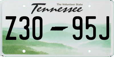 TN license plate Z3095J