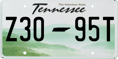 TN license plate Z3095T