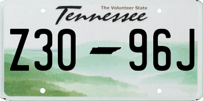 TN license plate Z3096J