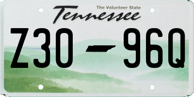 TN license plate Z3096Q