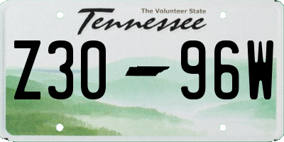 TN license plate Z3096W