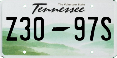 TN license plate Z3097S