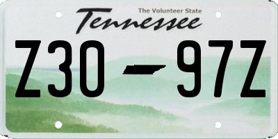 TN license plate Z3097Z