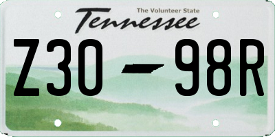 TN license plate Z3098R