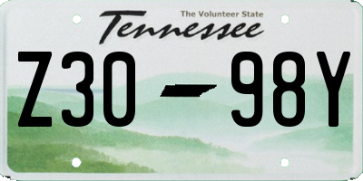 TN license plate Z3098Y