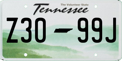 TN license plate Z3099J